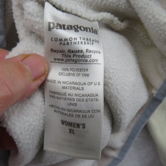 Patagonia Sweatshirt Womens Size XL Synchilla Snap Fleece Pullover Beige FLAW - Picture 7 of 11